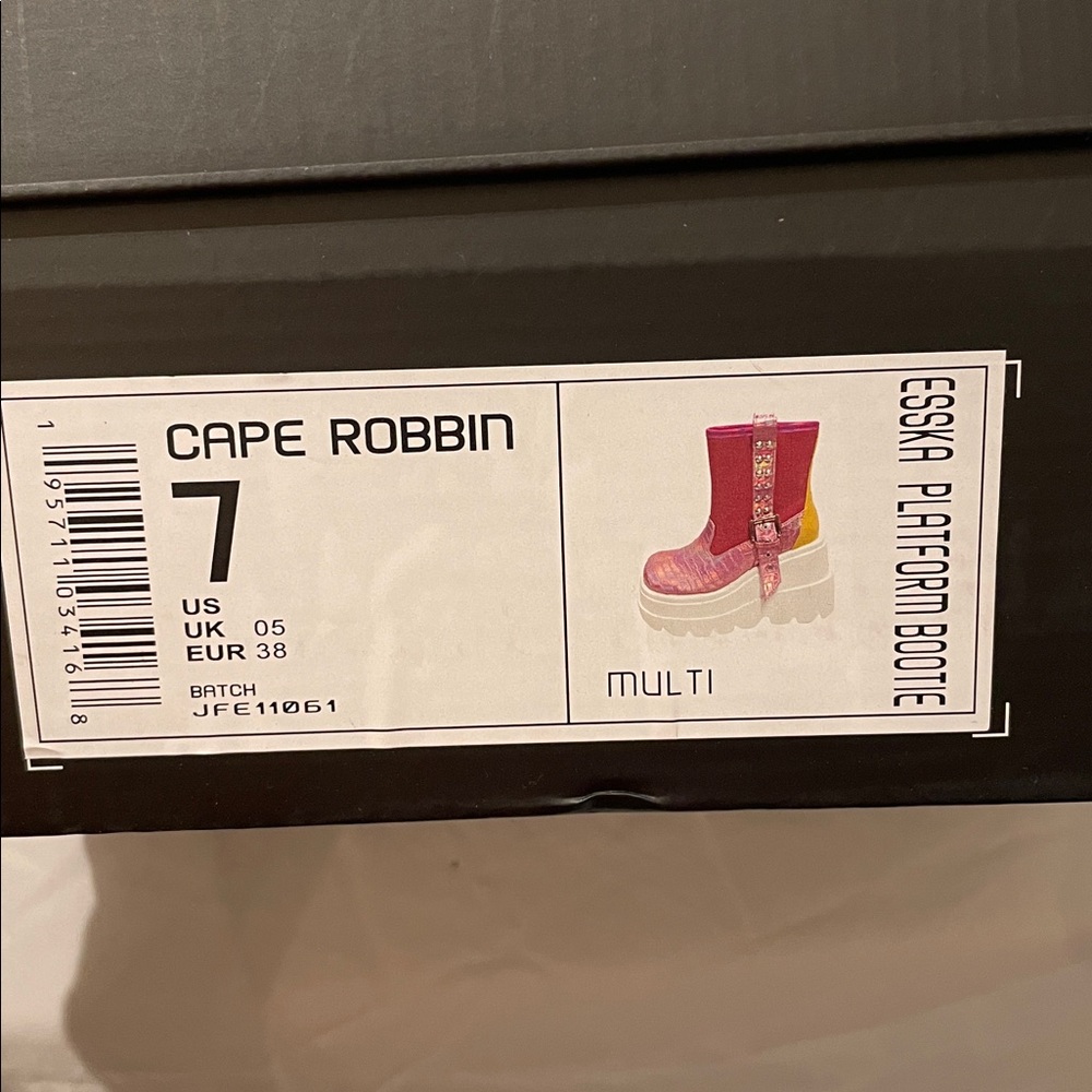 •CAPE ROBBIN• “Esska” Chunky Platform Stud Buckle Multi Ankle Boots // NIB - Picture 11 of 16